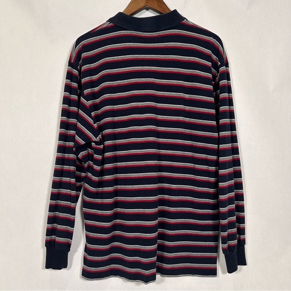 Nautica Navy/Red/Gray Long Sleeve Polo Men’s Size L - Picture 2 of 9